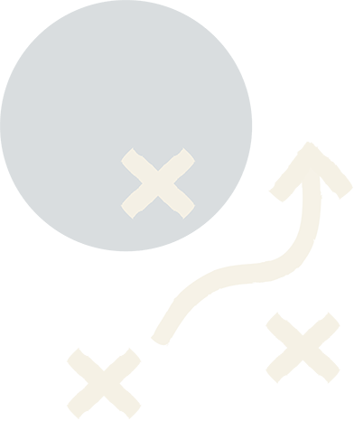 Icon mit Kreuzen und einem Pfeil